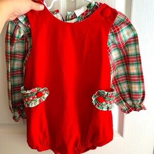 Christmas outfit stitchy fish bubble romper